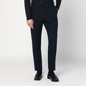 Pt Torino Men's Navy Blue Cotton Trousers